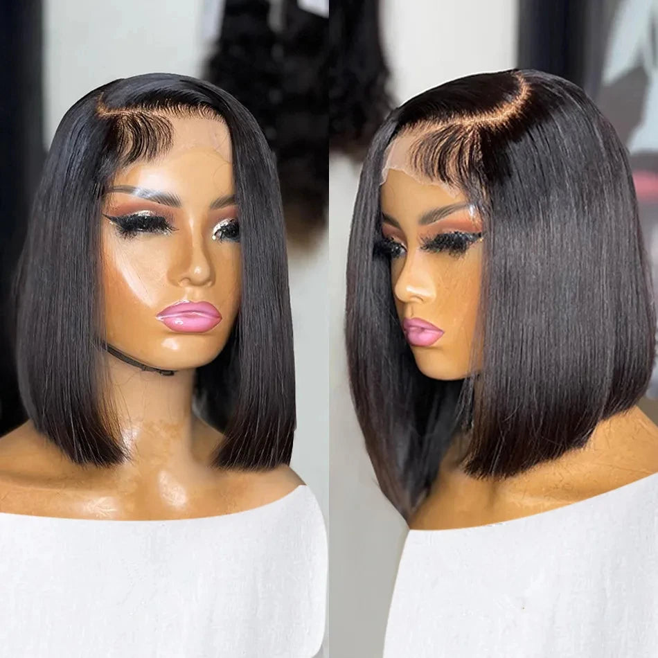 13x4  Gifty Short Bone Straight Double Drawn HD Lace Wig 210%