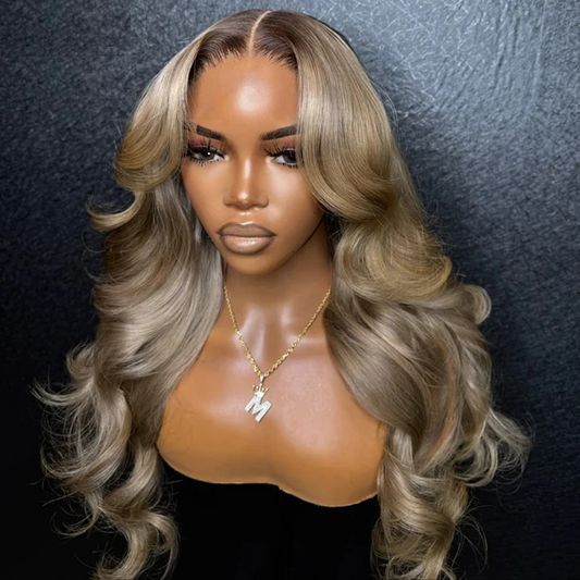 20 inches Gifty Ash Blonde HD transparent glueless wig 5x5 HD Lace Human Hair Wig