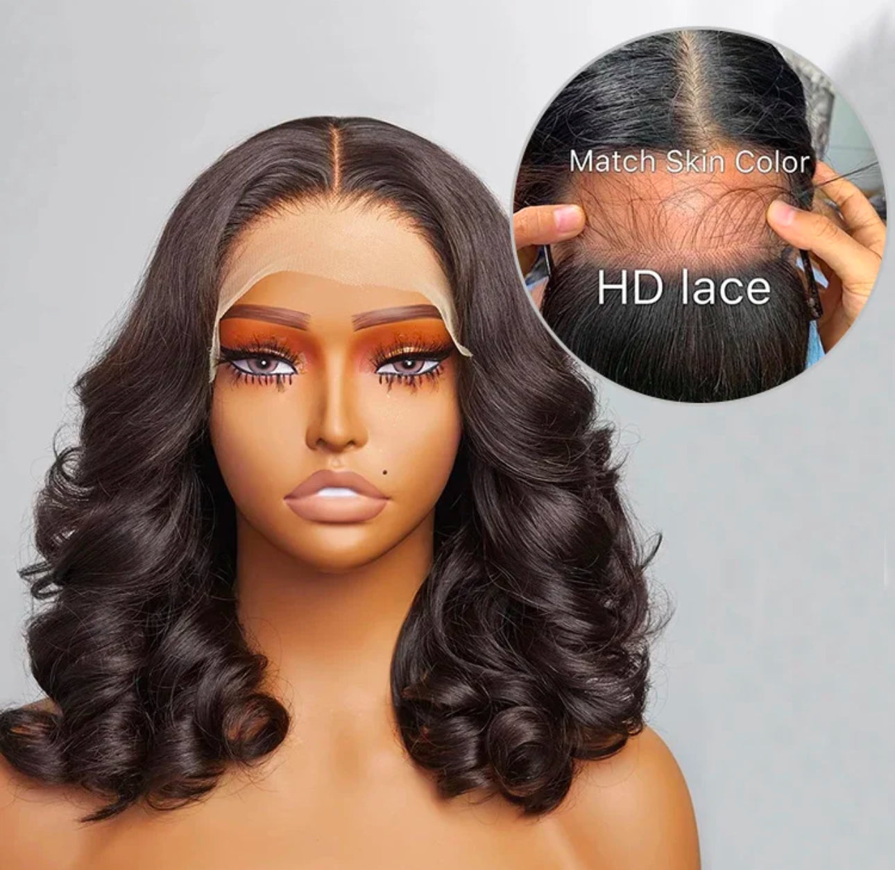 5x5 loose Bouncy HD lace human hair wig