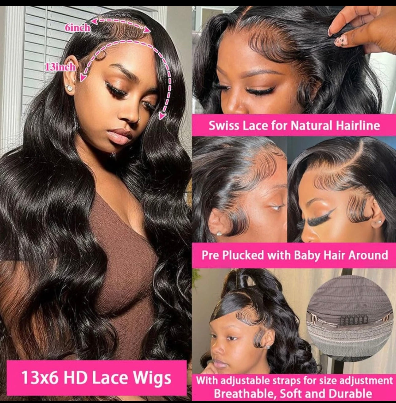 13x4 Gifty Body Wave Human hair Frontal Lace Wig