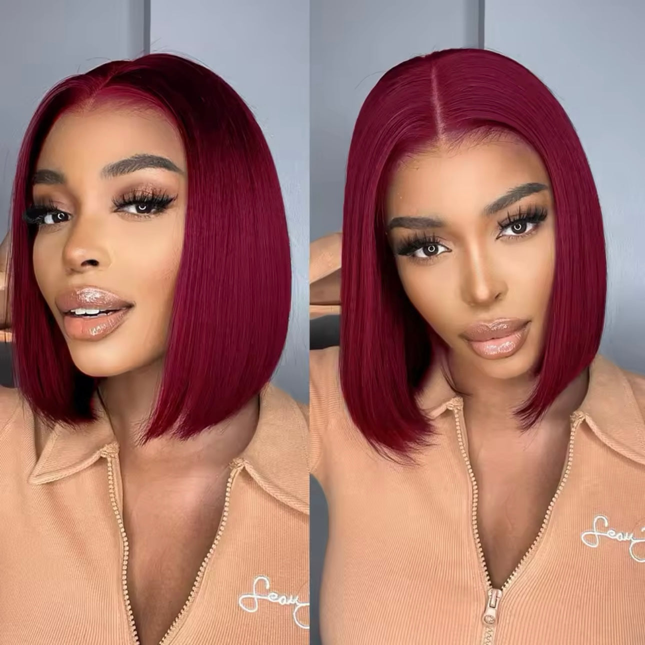 5x5 Gifty burgundy Double Drawn HD Lace Human Hair Wig