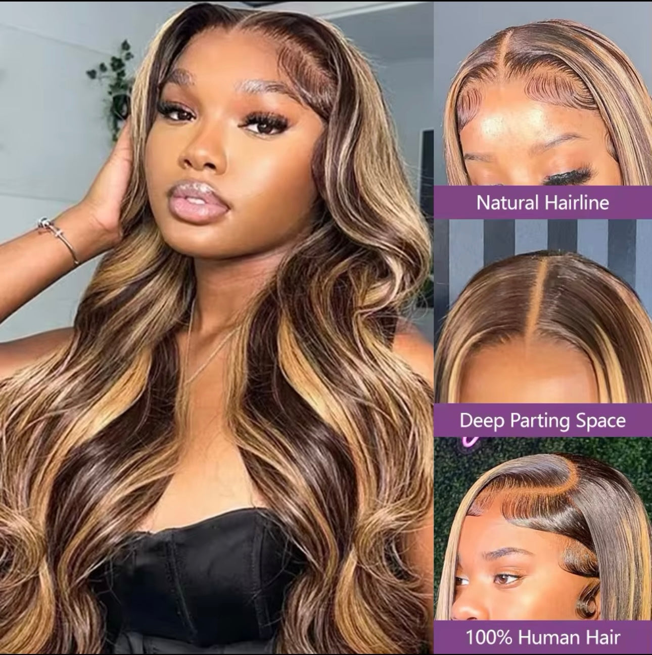 Gifty 13x4 Ombre Hightlight Human hair wig